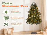 6FT Two-Tone Green Tall-Leg Tree, 228 PE Tips, 145 Warm White Lights with 8 Modes & Remote, US Plug 75946421