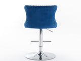 Furniture,Swivel Velvet Barstools Adjusatble Seat Height from 25-33 Inch, Modern Upholstered Chrome 84084214