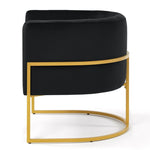 ZUN Upholstered Velvet Accent Chair with Golden Metal Stand,Mid-Century Living Room Leisure Chair with W2186137441