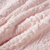 King/Cal King Embroidered Medallion Faux Fur Ultra Plush Comforter Mini Set B03597038