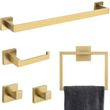 5 Pieces Bathroom Hardware Accessories Set Towel Bar Set Wall Mounted,Stainless Steel W121963548