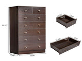 6-Tier 7-Drawer Cabinet with Matte Gold Handles Particleboard Melamine-Coated Storage Cabinet 49539808