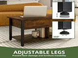 Coffee Table with Storage, Lift-Top Wooden Center Table for Home & Office, Rustic Brown 63662847