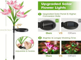 4 packs of solar lights, with 16 larger artificial lilies, multi-color color changing lights, solar 34577236