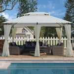 ZUN 13x10 Outdoor Patio Gazebo Canopy Tent With Ventilated Double Roof And Mosquito net W419P144892