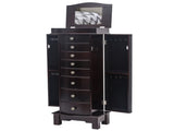 Jewelry Armoire with Mirror, 8 Drawers & 16 Necklace Hooks, 2 Side Swing Doors 06832042