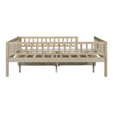 Full Size Daybed Wood Bed with Two Drawers, Natural WF301868AAN