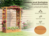 70" Tall Pine Wood Raised Garden Bed with Trellis & Flat Roof, Open-Ended Base Planter for Climbing 88382726