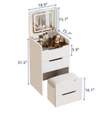 ( 48CM ) 3 in 1 Vanity Desk with Plip Top Mirror, Small Make Up Vanity Set with Visible Glass W2641P224783