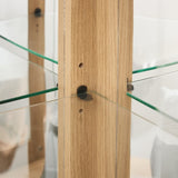 Corner Glass Cabinet Lighted Curio Cabinet Corner Display Case for Living Room, Curio Cabinet, W2275P194430