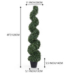 ZUN Bonsai Boxwood Spiral Topiary Artificial Tree Silk Plant For Indoor Outdoor Decorative 2pcs/set W2945P220388