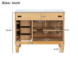30-Inch Modern Bathroom Vanity, Solid Wood Frame MDF, 2 Doors 3 Drawers, Soft-Close Design, N729P299368N