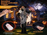 6.3FT Halloween Animatronic Witch, Sound Activated Talking Witch with Glowing Red Eyes & Poseable 67255901