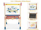 3-in-1 Kids Art Easel - Double-Sided Magnetic BoardPaper Roll, 26 Letter Magnets, Multicolor 82473868