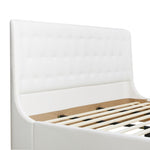 ZUN Brooks Contemporary Tufted Shelter Platform Bed, King, Antique White Polyester B2719P238239