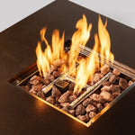 ZUN 28IN Square fire pit table Propane Fire Table with Stainless steel lid W853P204429