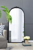 30" x 65" Hand Carved Rose Antique Mirror Frame, Large Arch Mirror Wall Decor for Living Room, W2078126748
