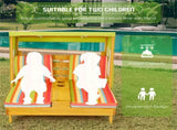 Colorful Kids Patio Lounge Chair with Cup Holders and Awning 69372296