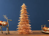 Small Layered Feather Cone Tree Glittered Christmas Decoration - 16" - Rust Orange 51780701