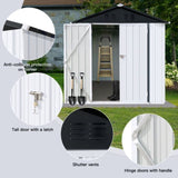 ZUN Outdoor storage sheds 4FTx6FT Apex roof White+Black W1350P147494