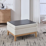 33.86"W Upholstered Wood Base Storage Ottoman With Reversible Lid Coffee Table, Foot Stool Square W3118P283463
