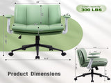 Cross Legged with Flip-Up Armrests Leather, Cross Legged Office on Wheels, Comfy Swivel 93199190