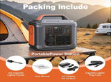 Portable Power Station, 296Wh 80000mAh Lithium Battery with 300W AC Outlets for Outdoor 48488177