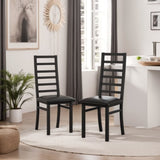 ZUN Metal Dining Chairs Set of 2, Steel Legs and PU Leather Seats, High Back Armless Dining Chairs, for W757P232710