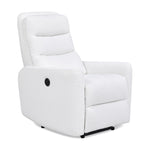 ZUN Bloomy 35.5" High-Back Power Recliner Motion Chair, Chiffon White Boucle B2719P238500