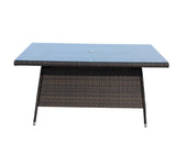 Outdoor patio Furniture Rectangular Dining Table with clear tempered glass W20967121