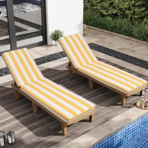 ZUN 2PCS Set Outdoor Lounge Chair Cushion Replacement Patio Funiture Seat Cushion Chaise Lounge Cushion 05285580