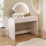 ZUN 39" Makeup Vanity Table with Mirror Touch Screen Lighted Mirror, Dressing Table with Drawer for N704P196658K