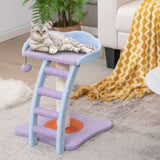 ZUN 2 storey cat tree, cat climbing frame, plush cat tower with ladder shape 32799194