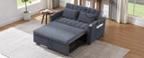 55.9" Convertible Sofa Bed Loveseat Sofa with Three USB Ports, Two Side Pockets, Two Cup Holders and WF322620AAC