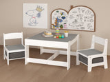 Kids Table and Chair Set, 3 in 1 Wooden Activity Table with Storage Drawer for Toddlers Drawing, 99413075