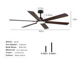 60 Inch Smart Indoor & Outdoor Ceiling Fan with Dimmable LED Light, 6Speed Quiet Reversible DC W3816P585802