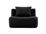 Armless Sofa W/Pillow Teddy Fabric-Black W714P357237