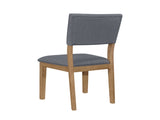 Set of 2 Blue Fabric Upholstered Dining Chairs, Brown B016P227282