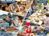 60" x 30" Foldable Boho Low Picnic Table, Solid Wood Beach Table with Adjustable Legs, Portable 63485487