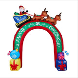 10FT Lighted Christmas Inflatable Archway, Inflatable Arch with Reindeer Pulling Santa's Sleigh, 68877325