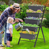 ZUN Gray Raised Garden Bed 23826876