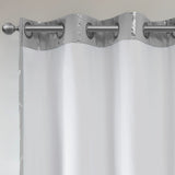 Total Blackout Metallic Print Grommet Top Curtain Panel Pair B035129663