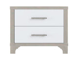 Elegant High Gloss Nightstand with Metal Handle,Mirrored Bedside Table with 2 Drawers for 20717890