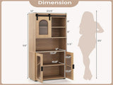 59" Freestanding Storage Cabinet with Sliding Door & Adjustable Feet, Modern Floor Cabinet for 39978508