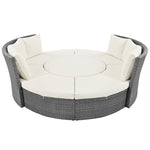 ZUN Patio 5-Piece Round Rattan Sectional Sofa Set All-Weather PE Wicker Sunbed Daybed with Round 30883835