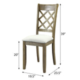 Beige and Rustic Oak Lattice Back Side Chairs B062P182771