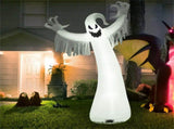 Spooky Halloween Inflatable Ghost - 12 ft Tall with LED Lights, Waterproof Fabric, Spikes/Ropes for 14097654