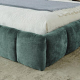 King size Upholstered Bed Frame Thick Fabric, Chenille Fabric Grounded Queen Size Platform Bed W487P246687