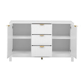 U_STYLE Sideboard with Wave Design - 3 Adjustable Shelves, 3 Drawers & Soft-Close Doors, Storage N711P269066K