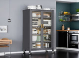 Open-door kitchen shelving Floor-to-ceiling multilevel household microwave storage cabinet bowls 88888451